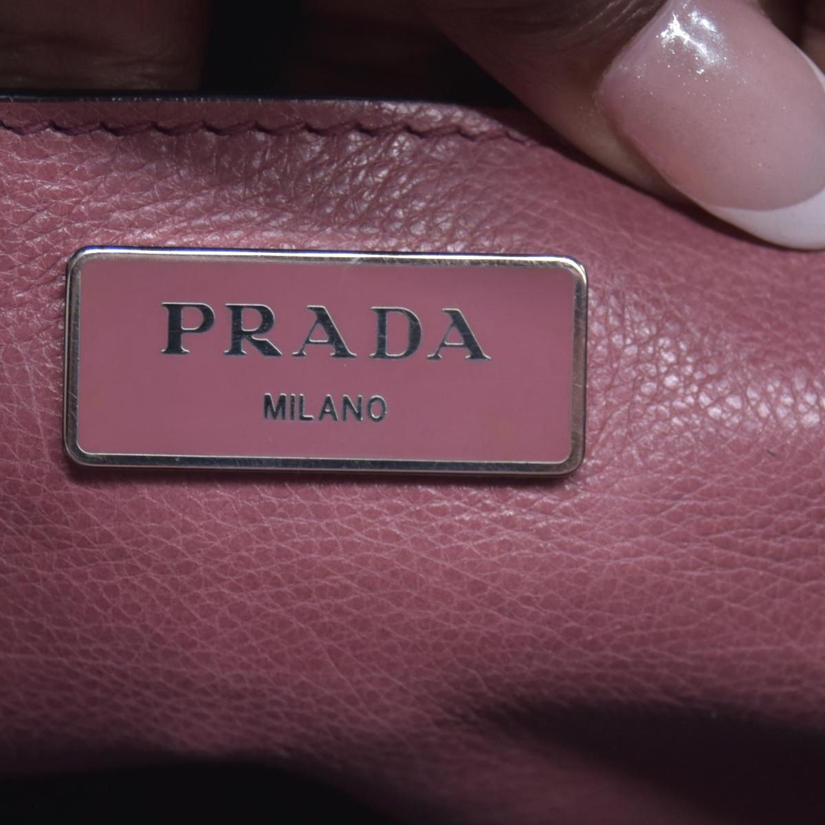 $1595 Prada Vitello Daino Leather Sound Rosso CONSIGNMENT 10020764