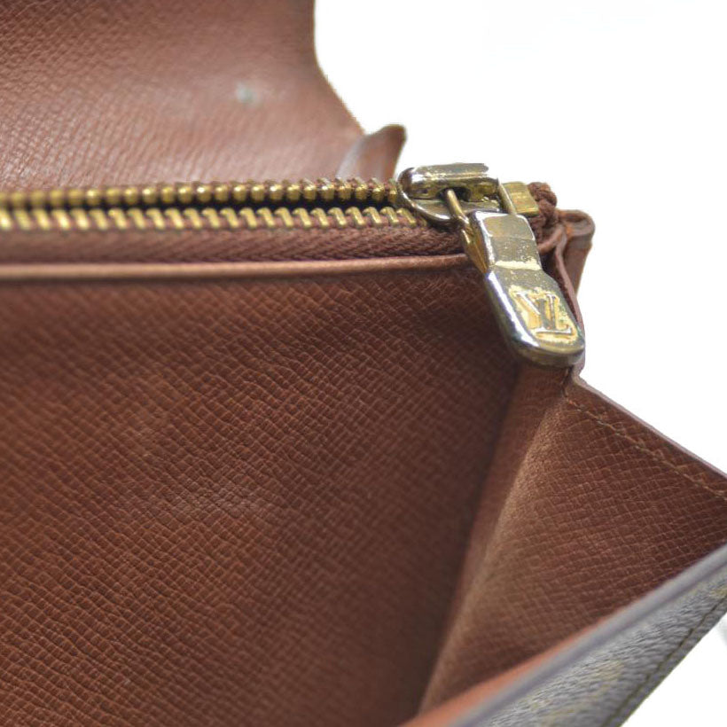 Louis Vuitton Monogram Portefeiulle Sarah Long Bifold Wallet Brown 881AN