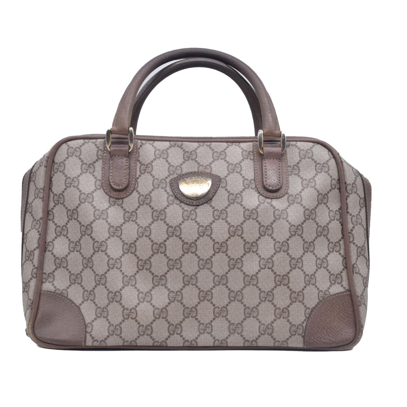 Gucci Vintage GG Supreme Canvas Satchel Top Handle Bag CONSIGNMENT