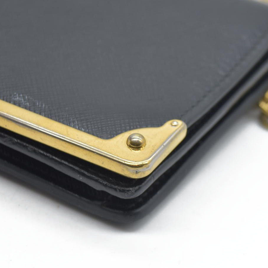 AUCTION $1450 Prada Saffiano Mini Cahier Crossbody Bag Black