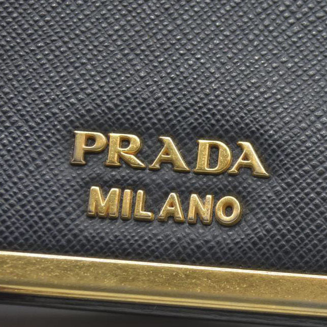 AUCTION $1450 Prada Saffiano Mini Cahier Crossbody Bag Black
