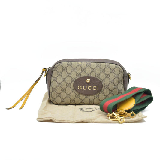 Gucci  GG Supreme Monogram Web Neo Vintage Shoulder Bag Beige New Acero Crop