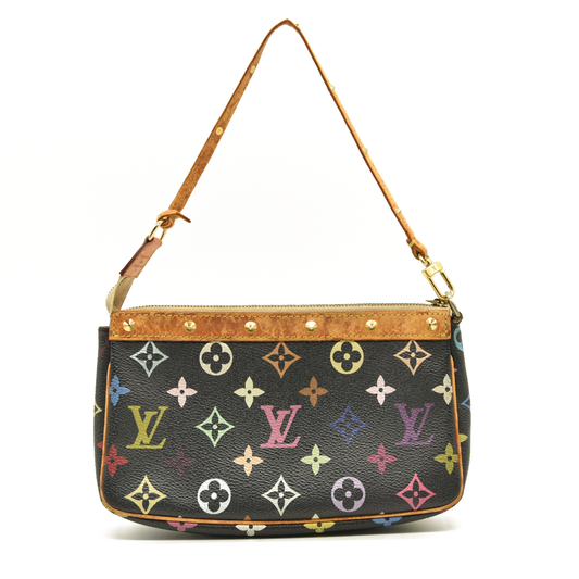 Louis Vuitton Monogram Multicolor Pochette Accessories Black SL1003