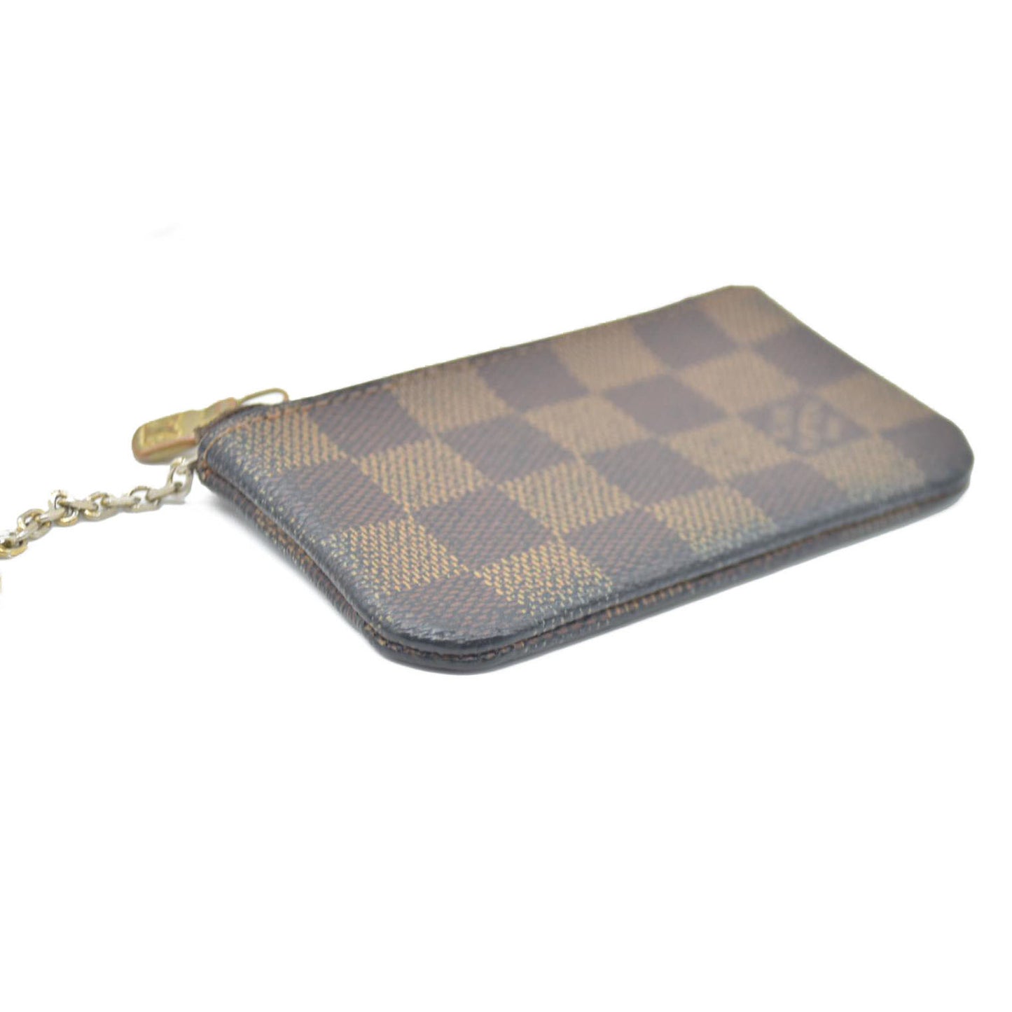 Louis Vuitton Damier Pochette Cles Wallet Coin Purse Brown CA0037