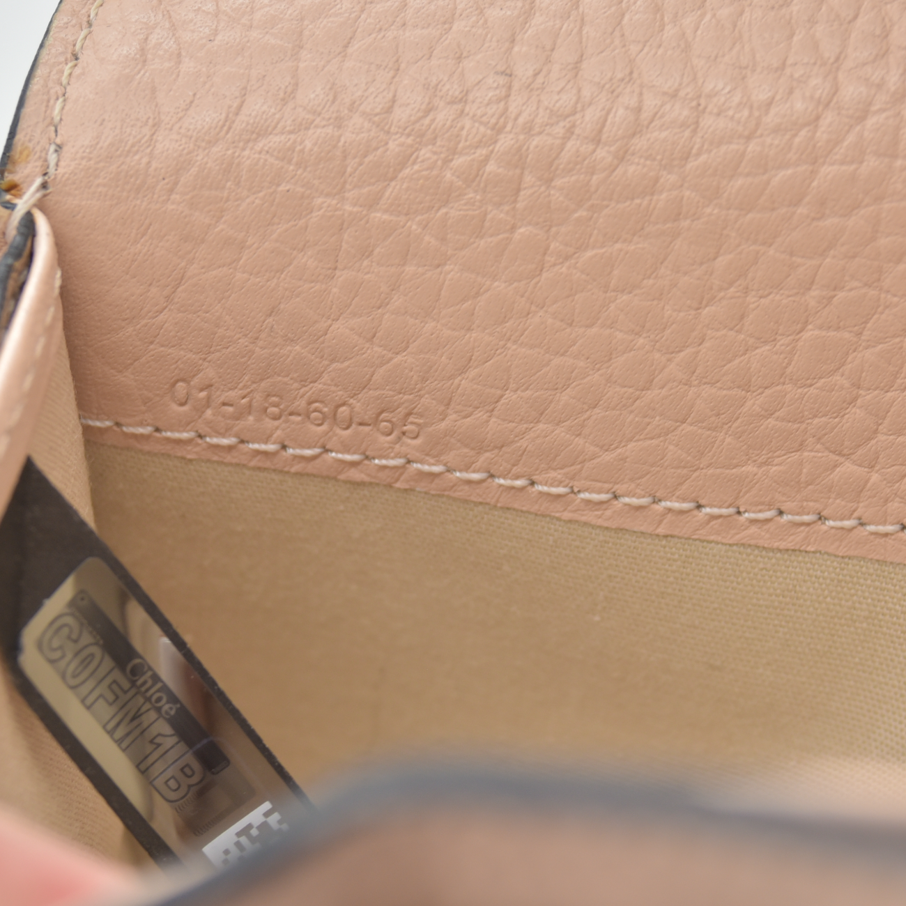 $535 Chloe Alphabet Leather Long Bifold Wallet Purse Beige