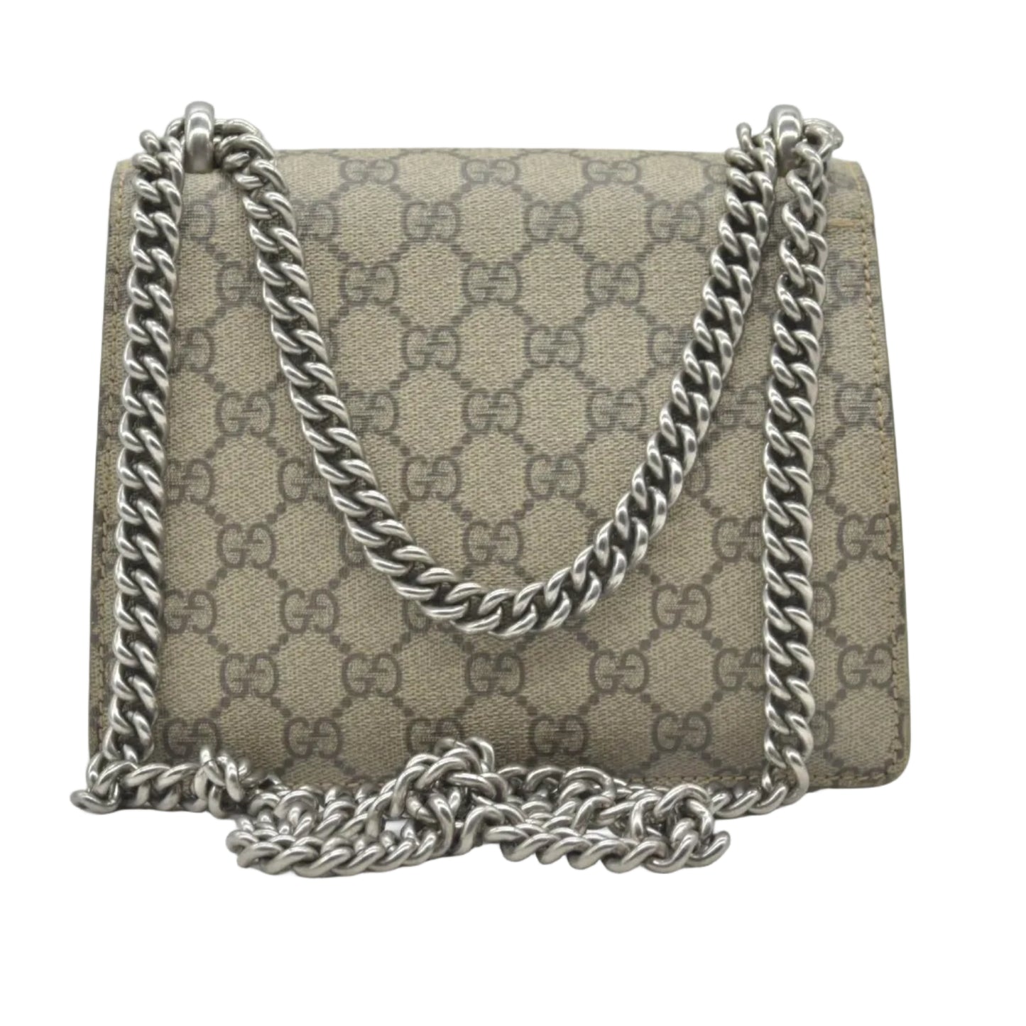 $2700 Gucci GG Supreme Monogram Mini Dionysus Shoulder Bag Taupe