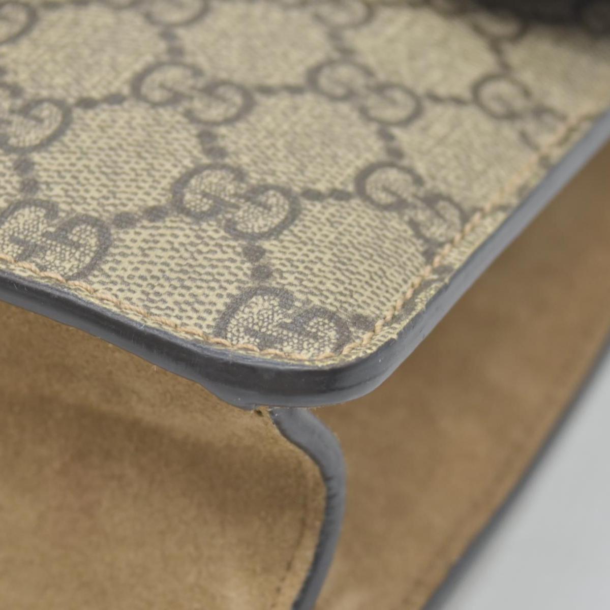 $2700 Gucci GG Supreme Monogram Mini Dionysus Shoulder Bag Taupe