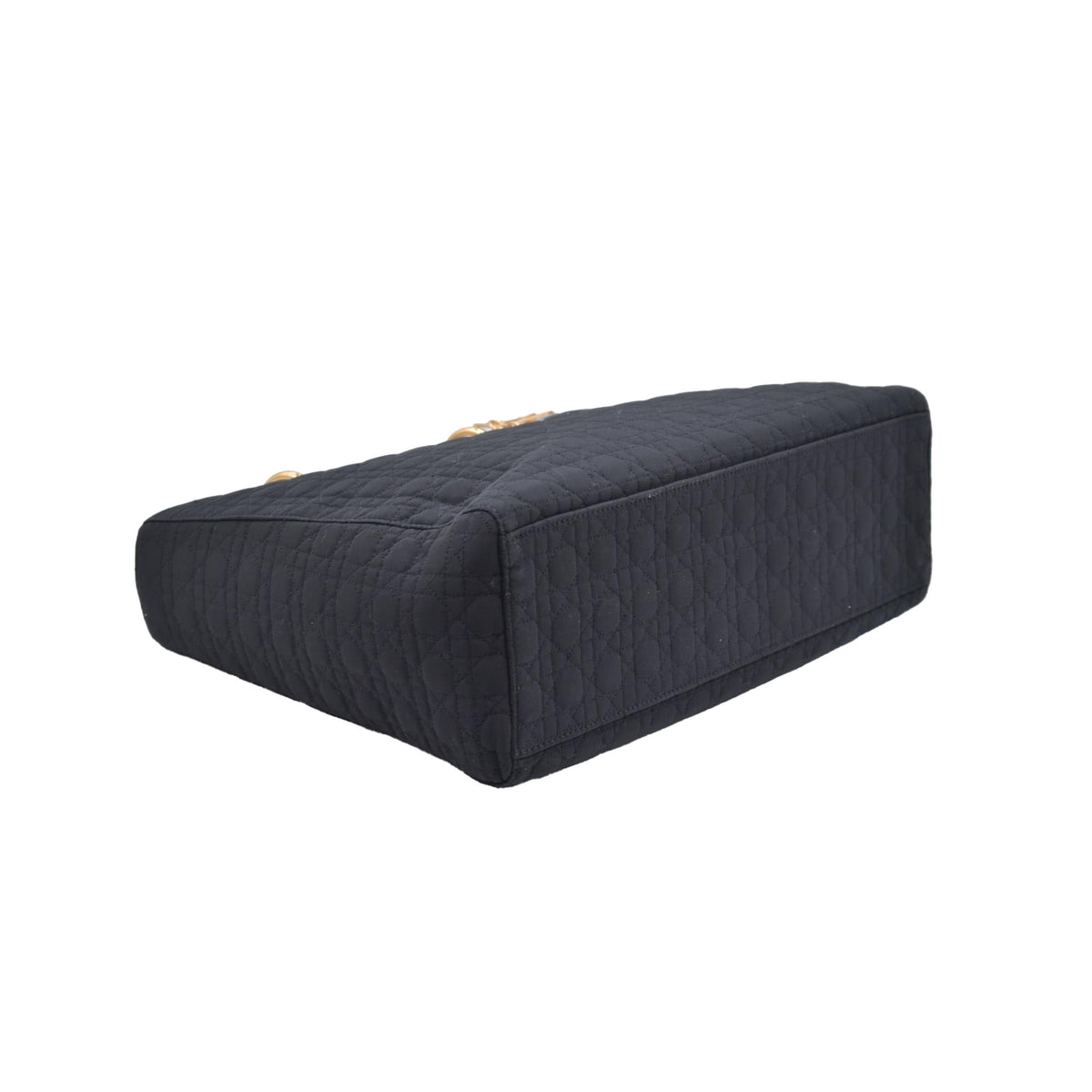 $4900 Christian Dior Nylon Cannage Large Lady Dior Black CONSIGNMENT 10020765