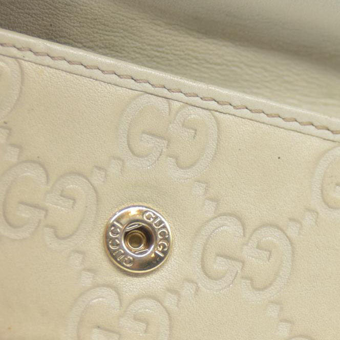 GUCCI Ssima Ribbon GG Logo Leather 6 Rings Key Case Ivory