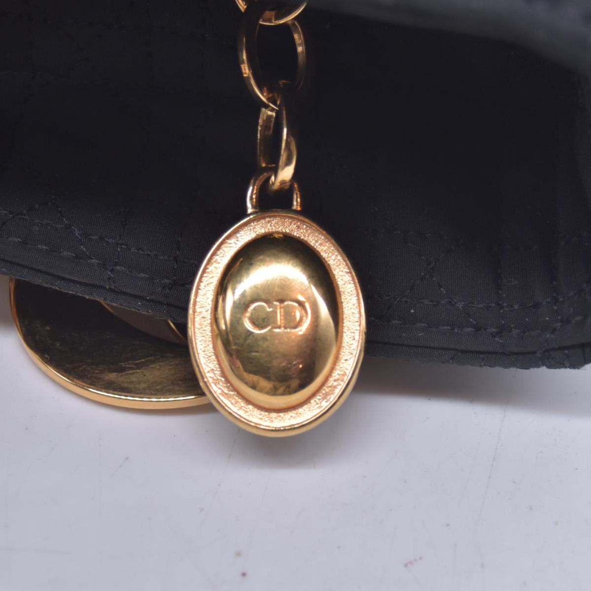 $4900 Christian Dior Nylon Cannage Large Lady Dior Black CONSIGNMENT 10020765