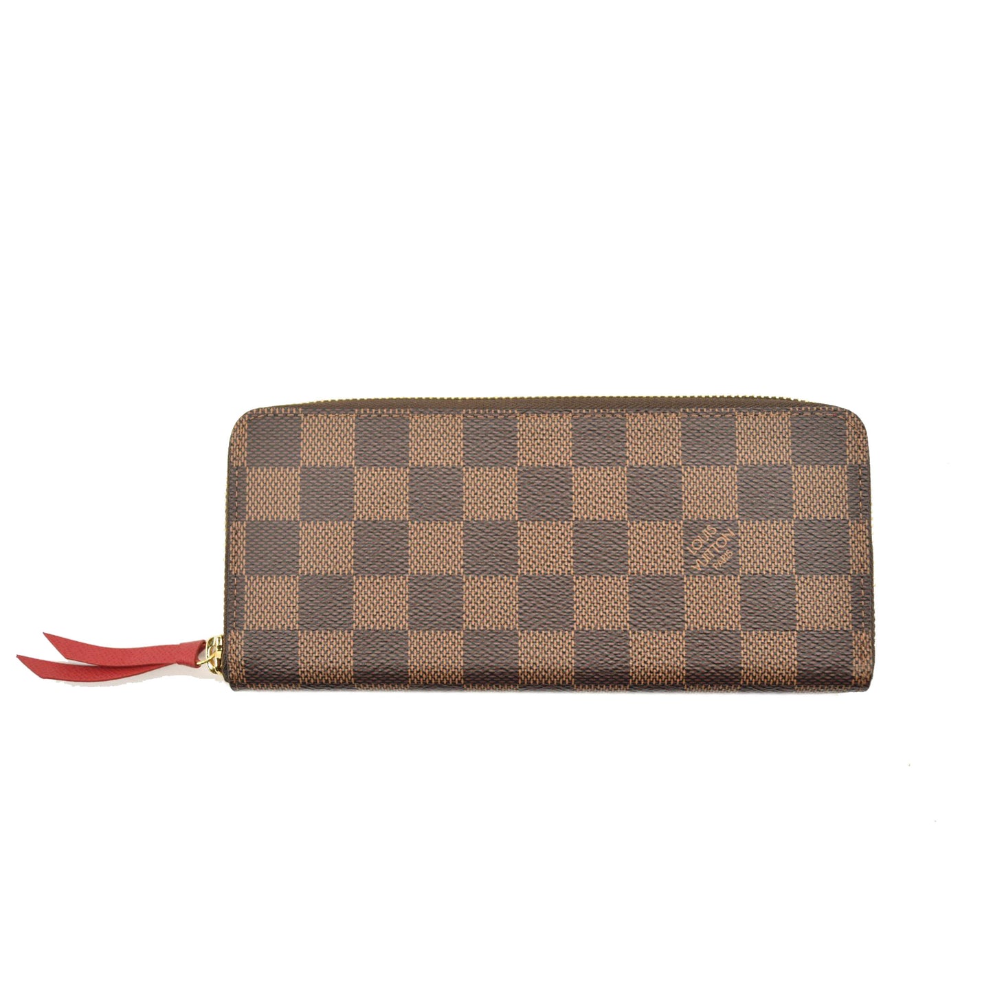 LOUIS VUITTON Damier Ebene Clemence Wallet Cherry
