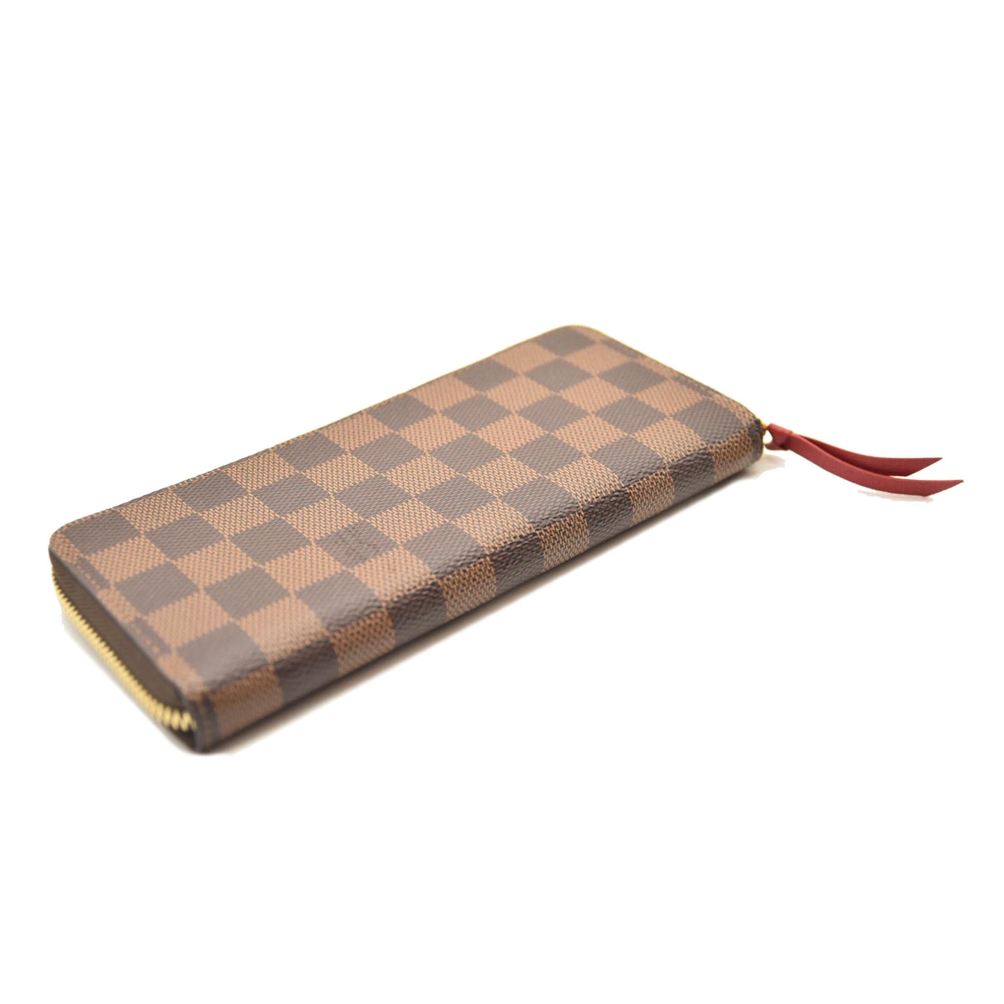 LOUIS VUITTON Damier Ebene Clemence Wallet Cherry