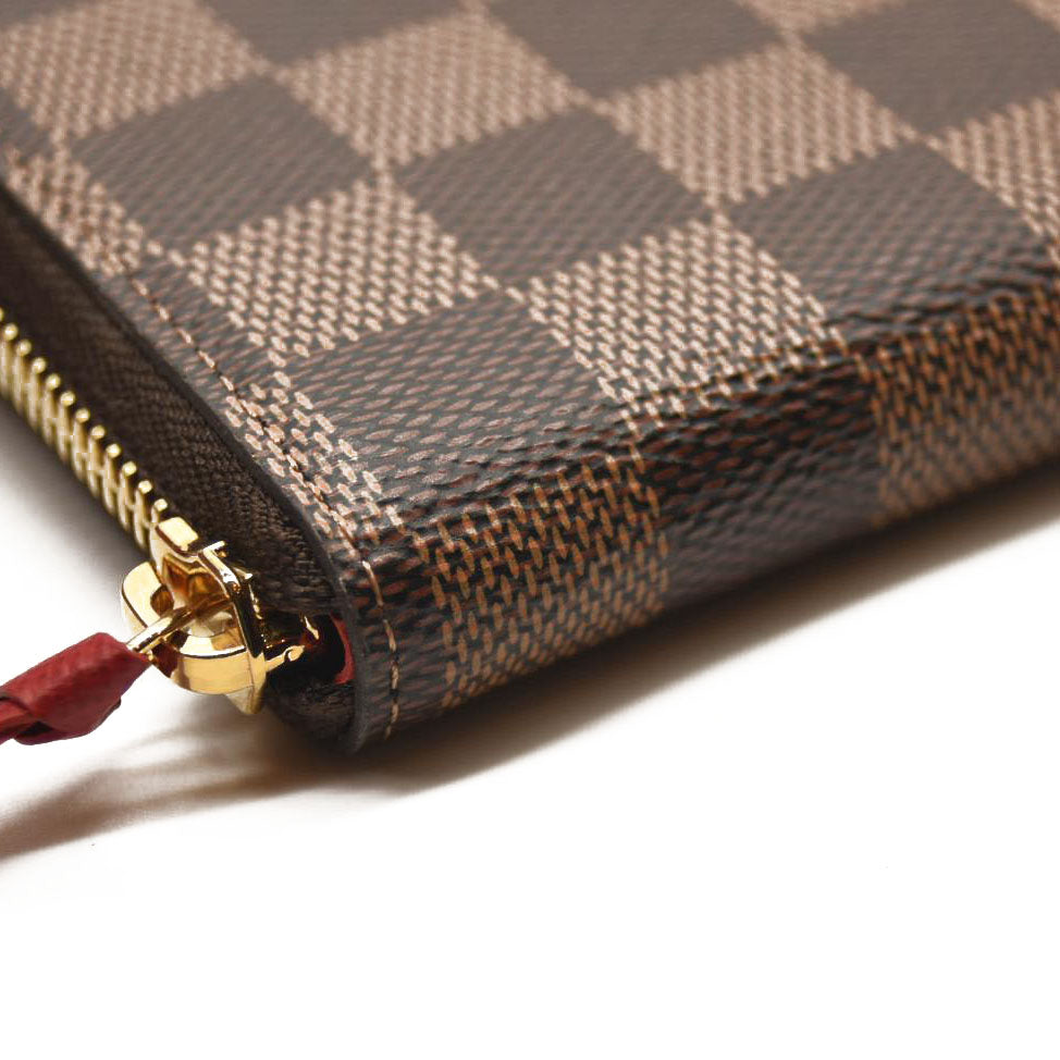 LOUIS VUITTON Damier Ebene Clemence Wallet Cherry