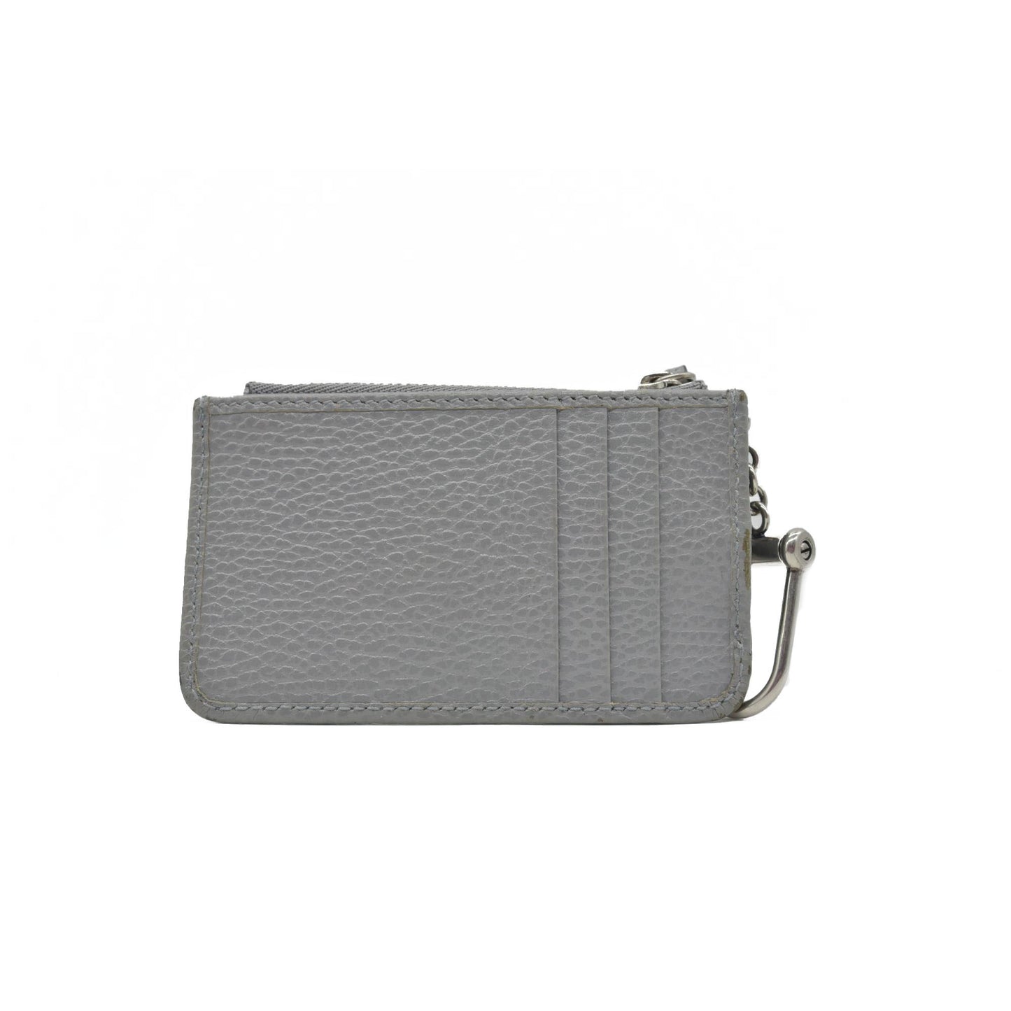 $375 Gucci Dollar Calfskin Enamel Monochrome GG Marmont Key Case Card Holder