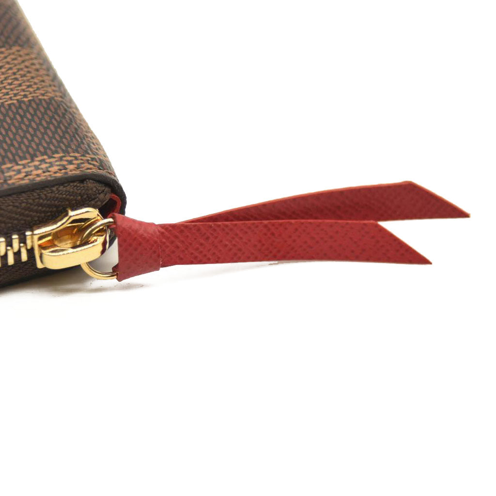LOUIS VUITTON Damier Ebene Clemence Wallet Cherry