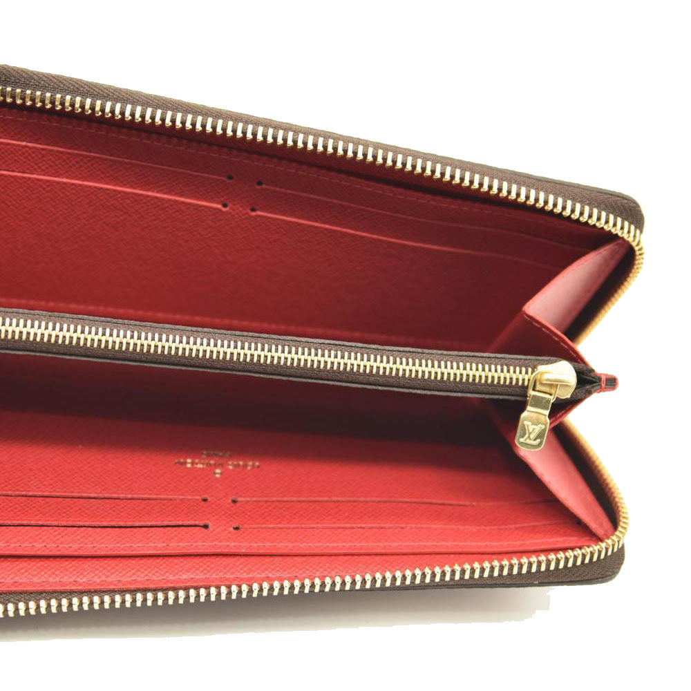 LOUIS VUITTON Damier Ebene Clemence Wallet Cherry