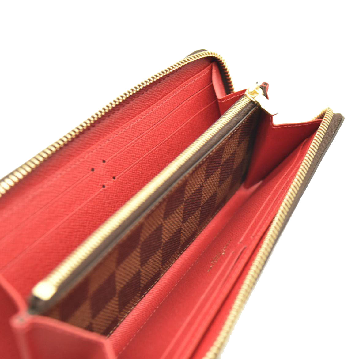 LOUIS VUITTON Damier Ebene Clemence Wallet Cherry