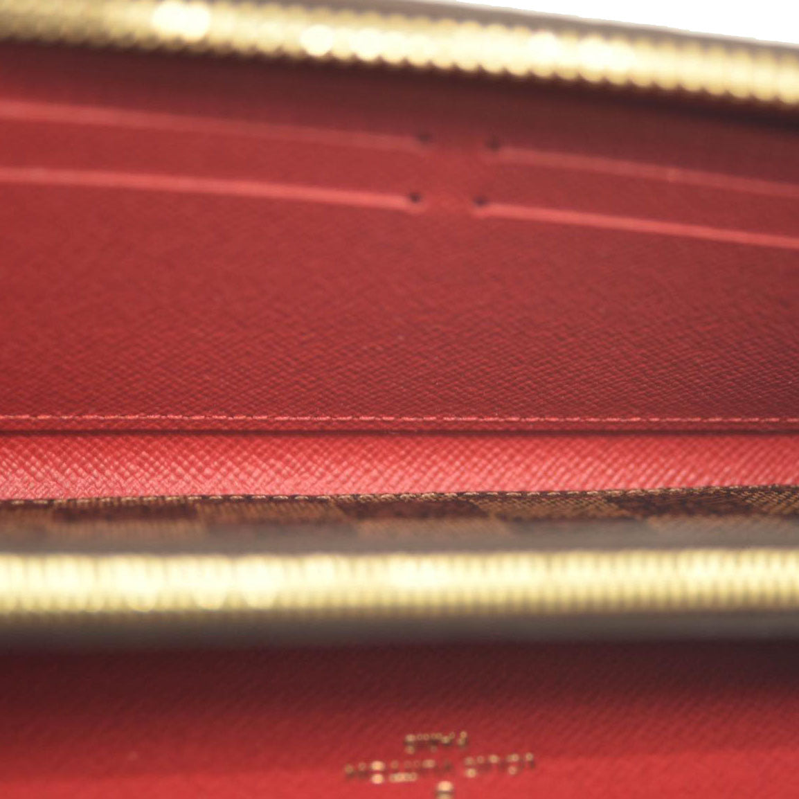 LOUIS VUITTON Damier Ebene Clemence Wallet Cherry