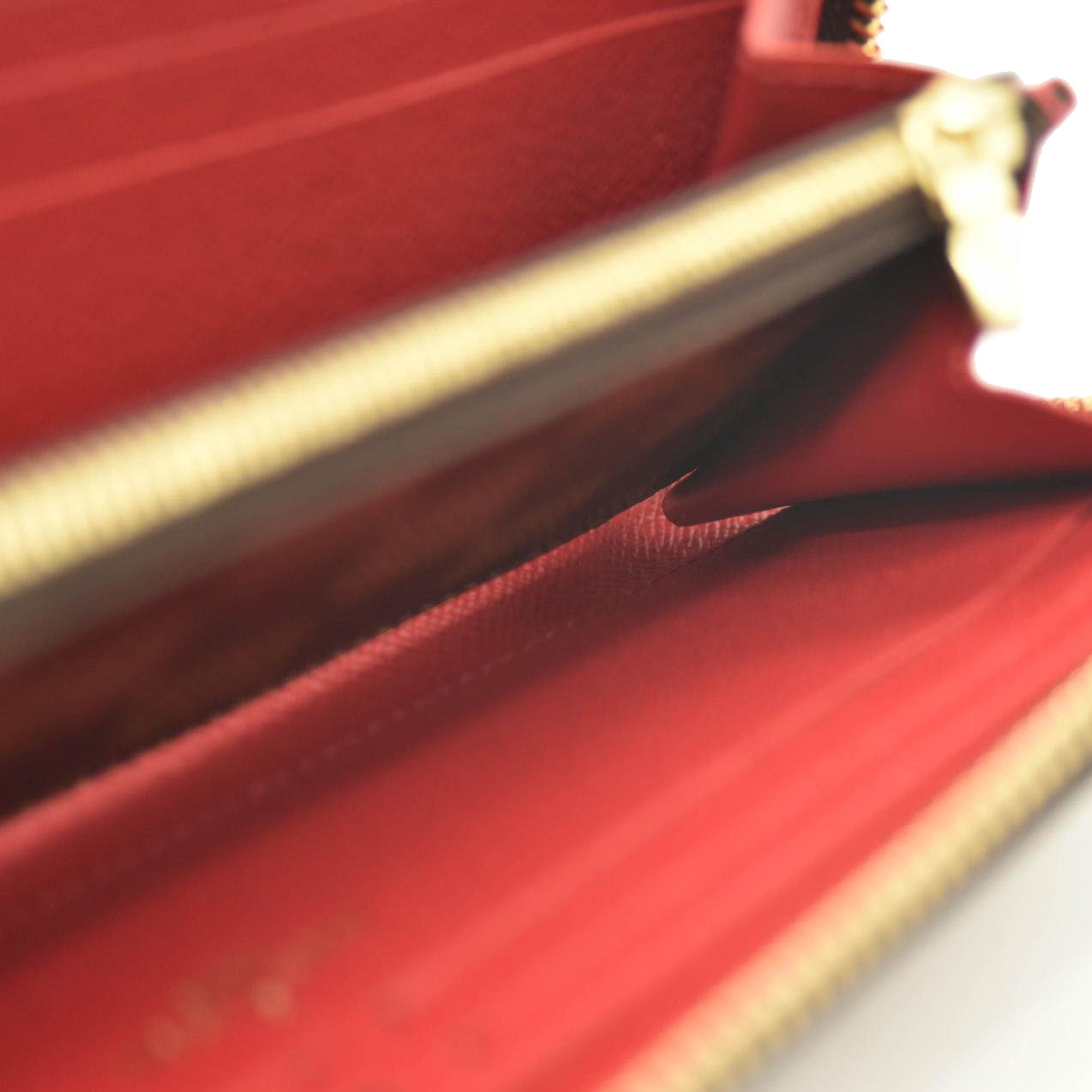 LOUIS VUITTON Damier Ebene Clemence Wallet Cherry