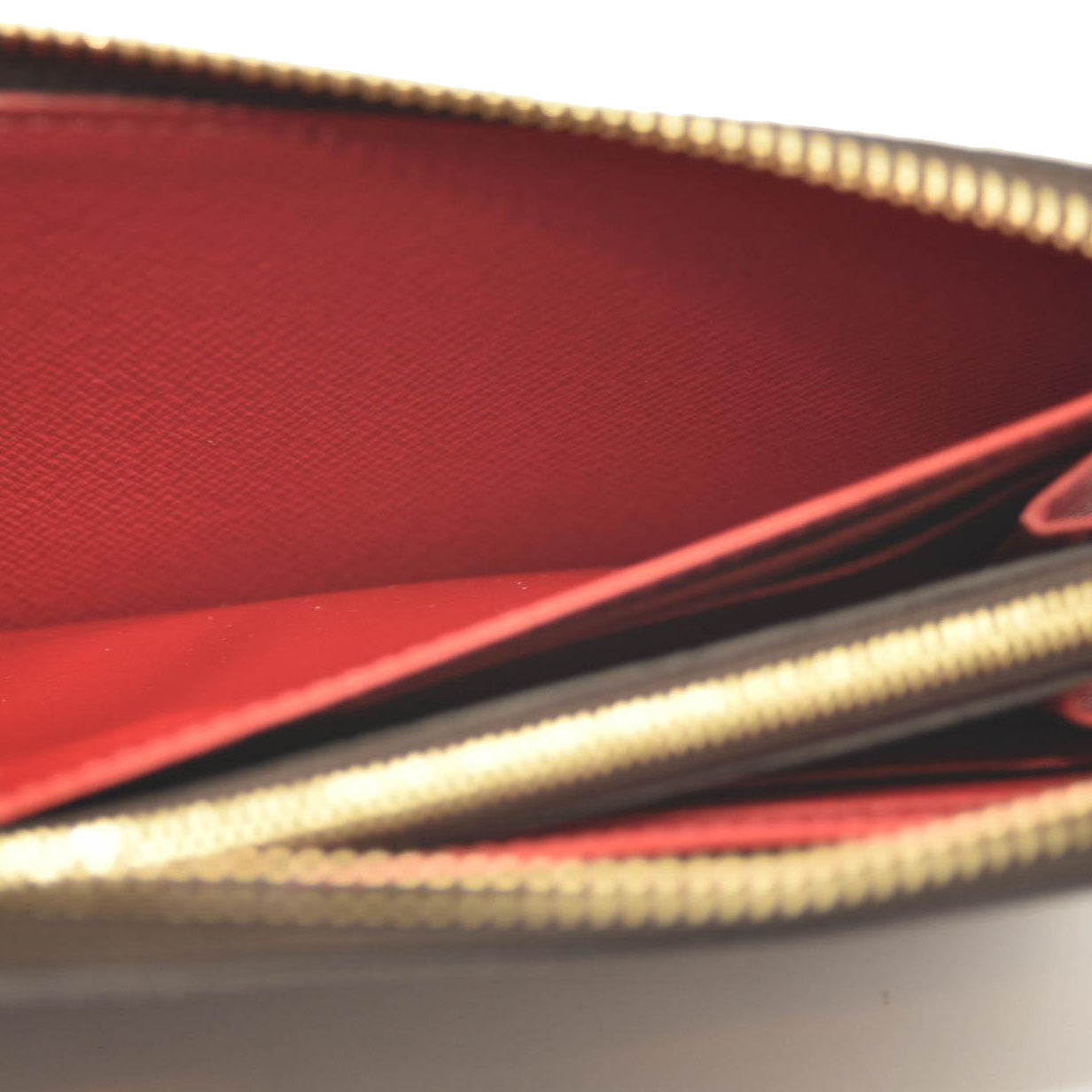 LOUIS VUITTON Damier Ebene Clemence Wallet Cherry