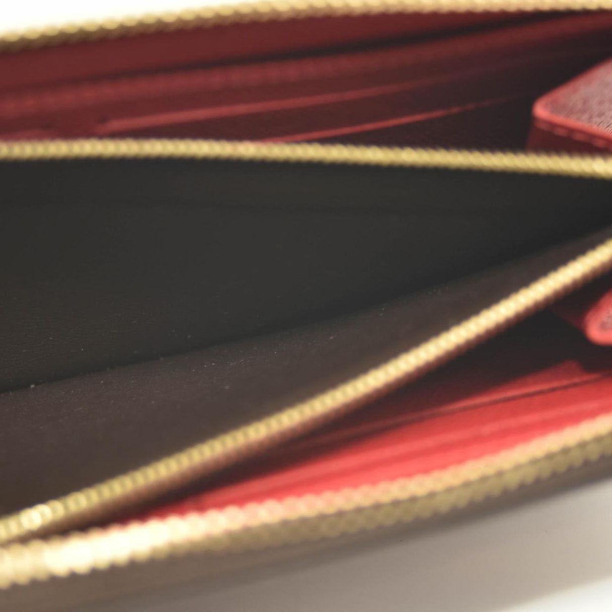 LOUIS VUITTON Damier Ebene Clemence Wallet Cherry