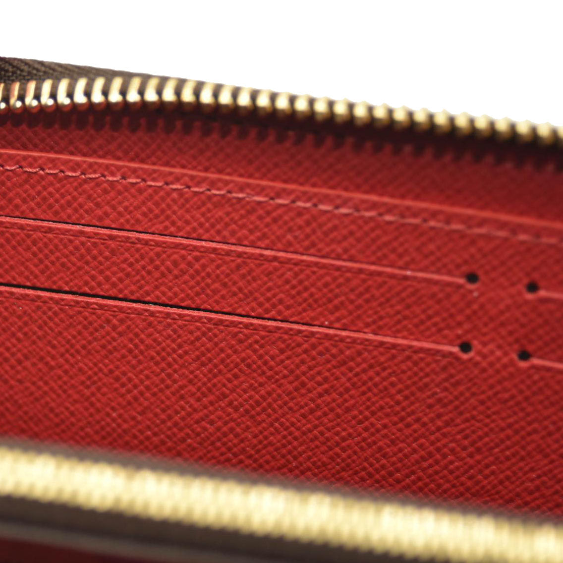 LOUIS VUITTON Damier Ebene Clemence Wallet Cherry