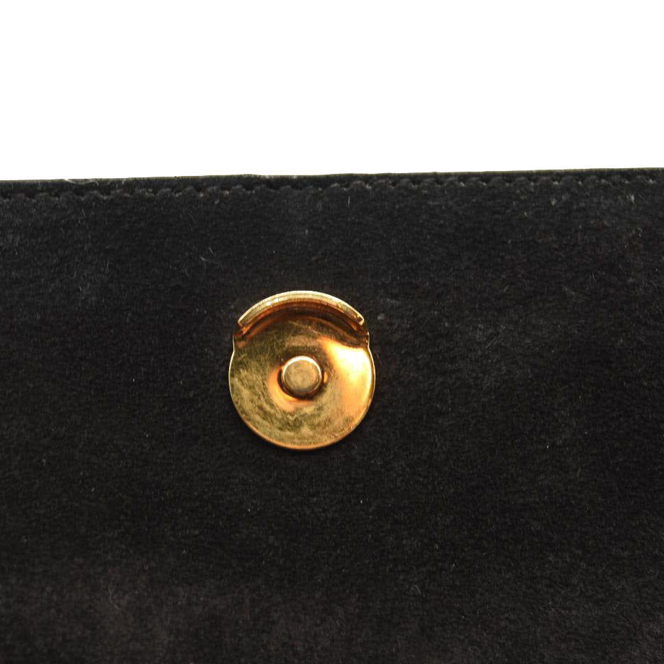SAINT LAURENT Metallic Calfskin Classic Monogram Kate Tassel Chain Wallet Fuchsia