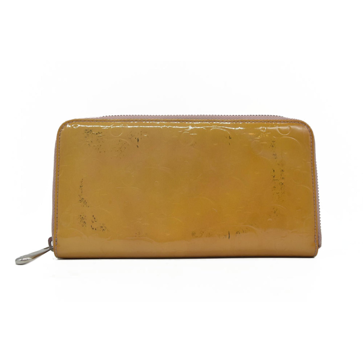 $650 Christian Dior Oblique Trotter Patent Leather Zip Around Long Wallet CONSIGNMENT