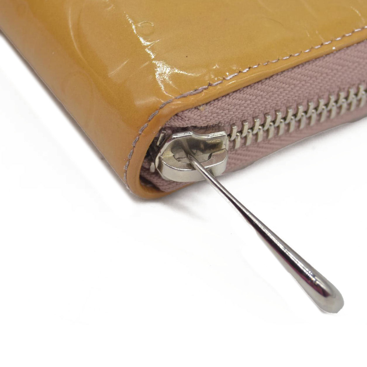 $650 Christian Dior Oblique Trotter Patent Leather Zip Around Long Wallet CONSIGNMENT