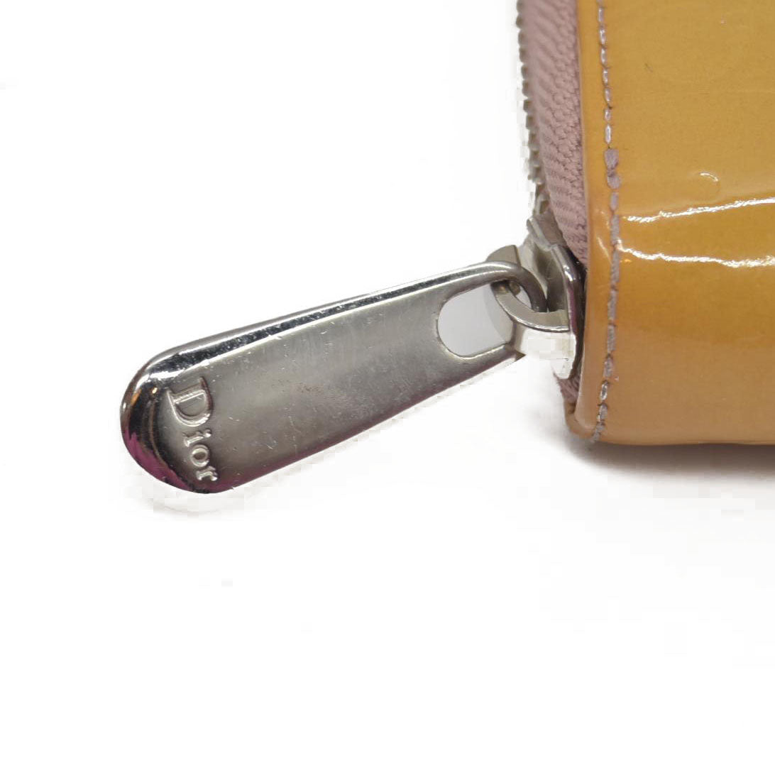 $650 Christian Dior Oblique Trotter Patent Leather Zip Around Long Wallet CONSIGNMENT