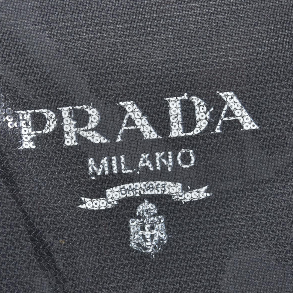 $2100 Prada Enameled Metal Triangle Sequin Tote Bag