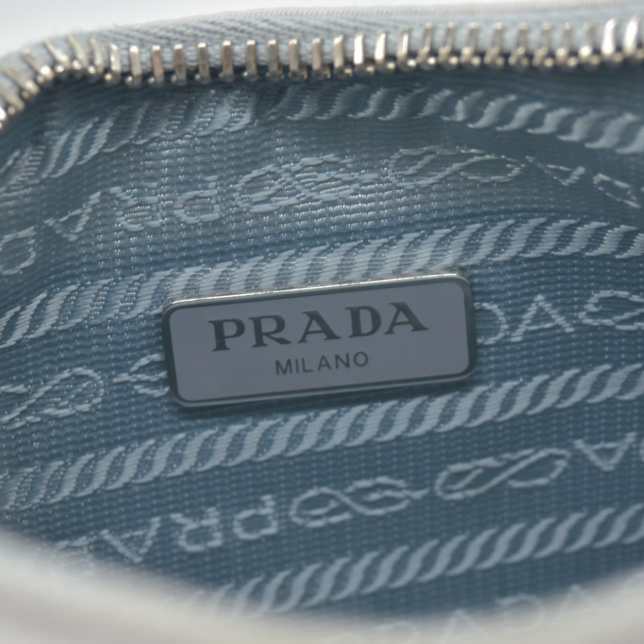 $2250 Prada Nylon Re-Edition 2005 Shoulder Bag Silver