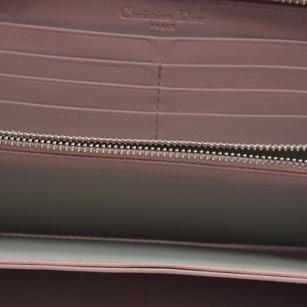 $650 Christian Dior Oblique Trotter Patent Leather Zip Around Long Wallet CONSIGNMENT