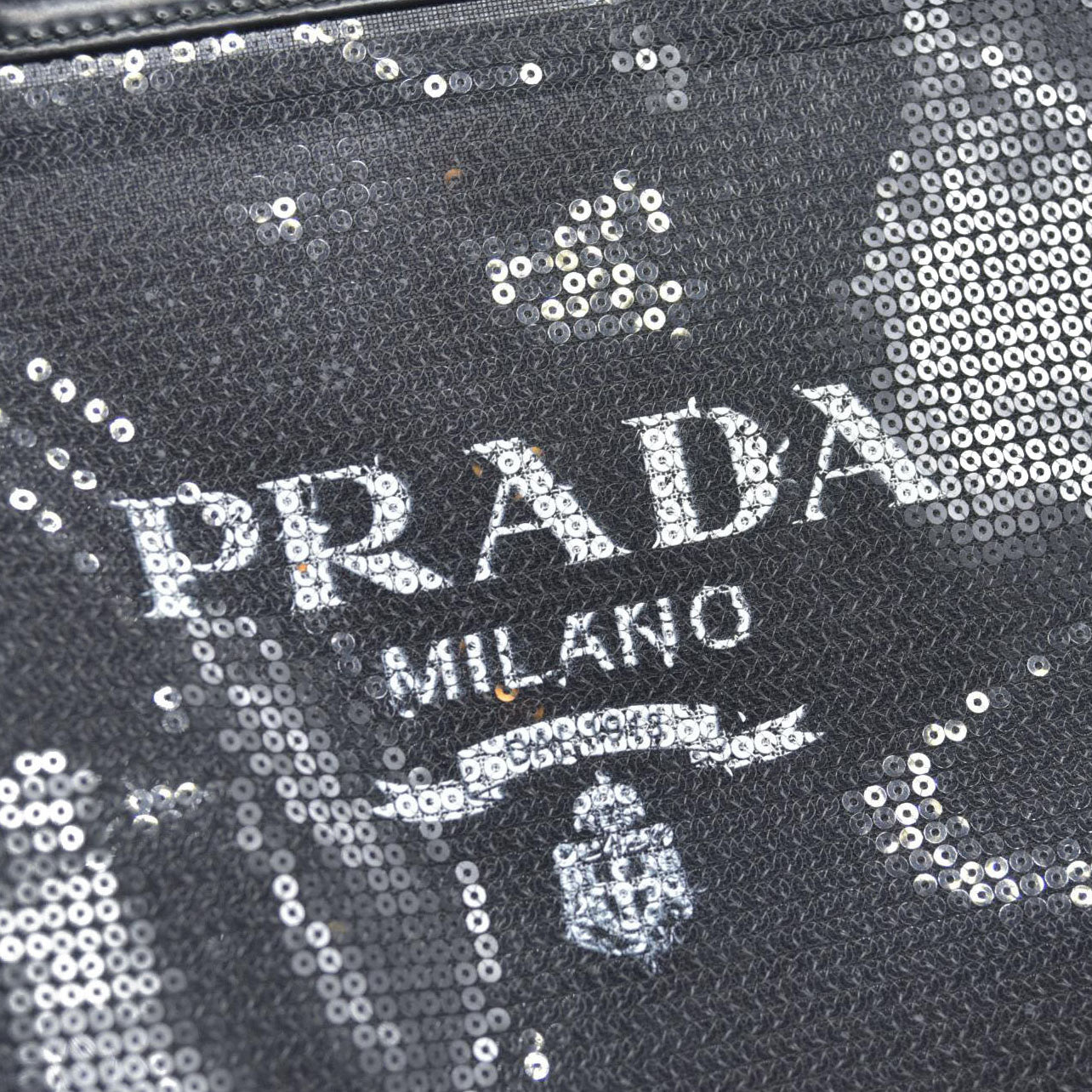 $2100 Prada Enameled Metal Triangle Sequin Tote Bag