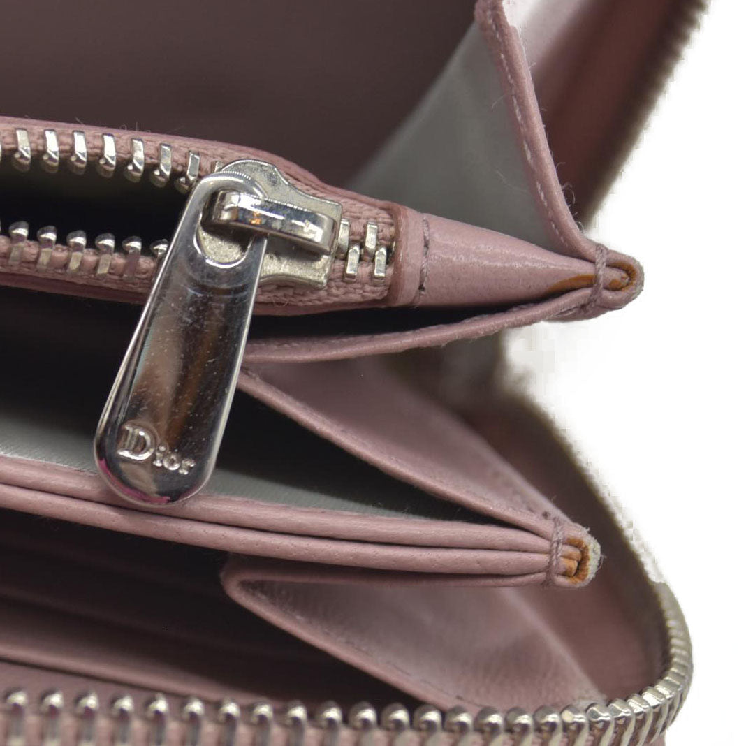 $650 Christian Dior Oblique Trotter Patent Leather Zip Around Long Wallet CONSIGNMENT