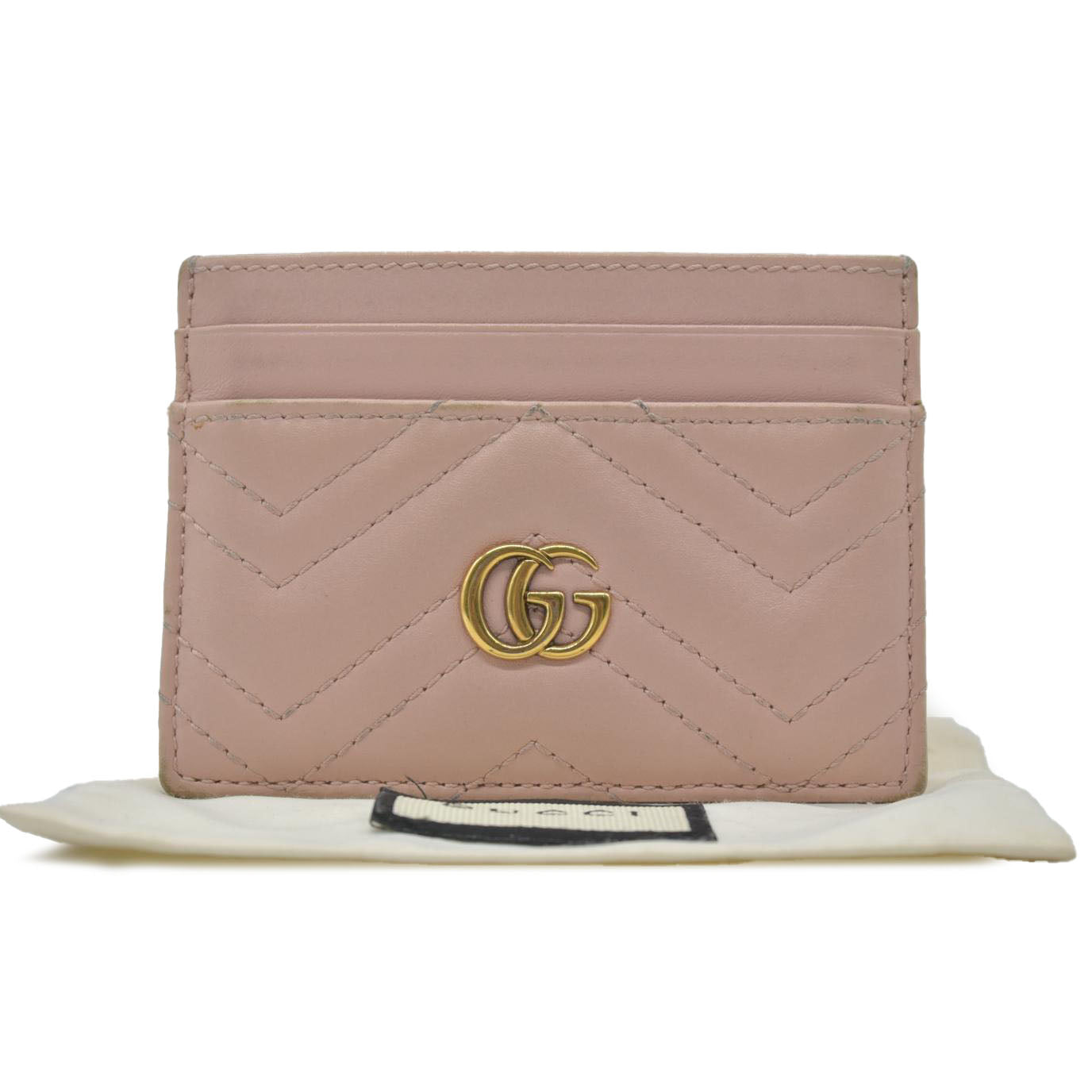 $370 Gucci  Double G Logo Leather Card Holder