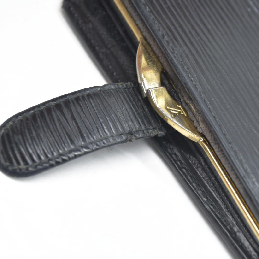 AUCTION $775 Louis Vuitton  Epi French Purse Wallet Black MI0080