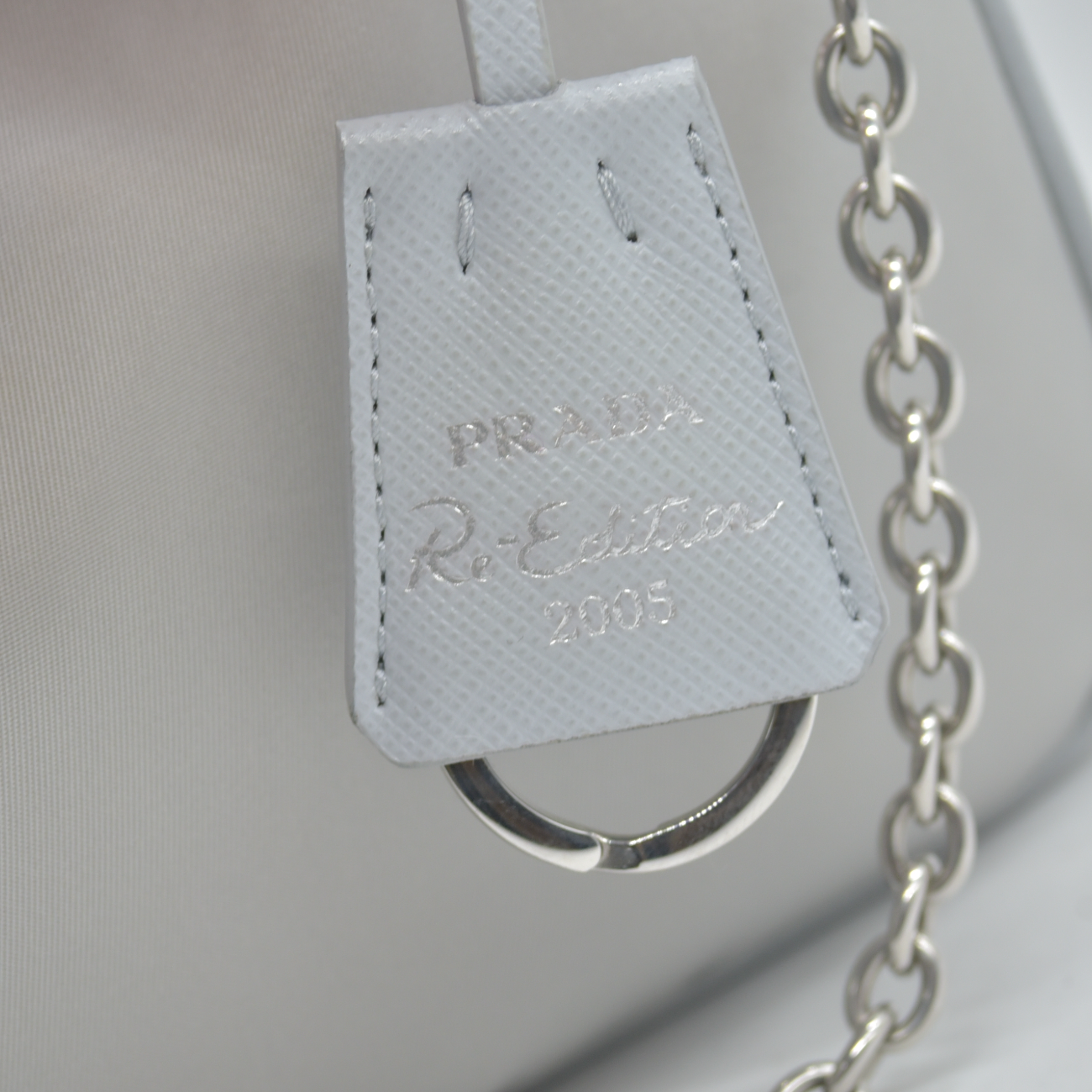 $2250 Prada Nylon Re-Edition 2005 Shoulder Bag Silver