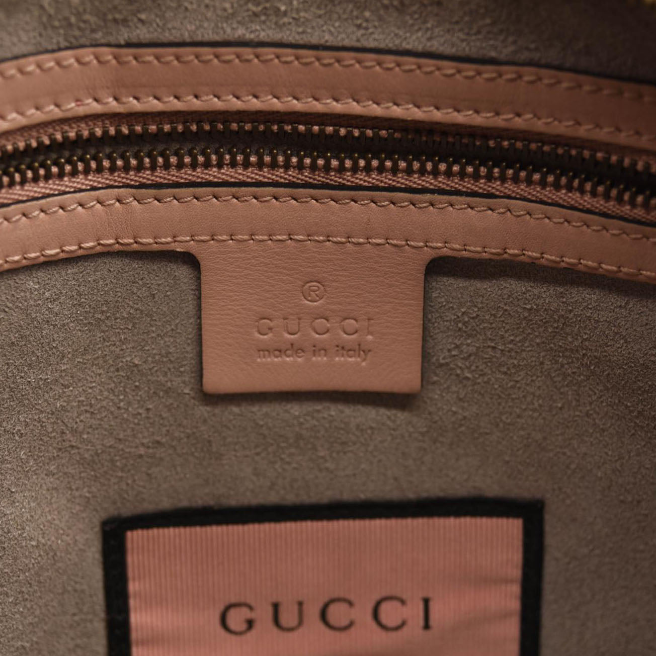 GUCCI Calfskin Matelasse GucciGhost Medium GG Marmont Chain Shoulder Bag Pink