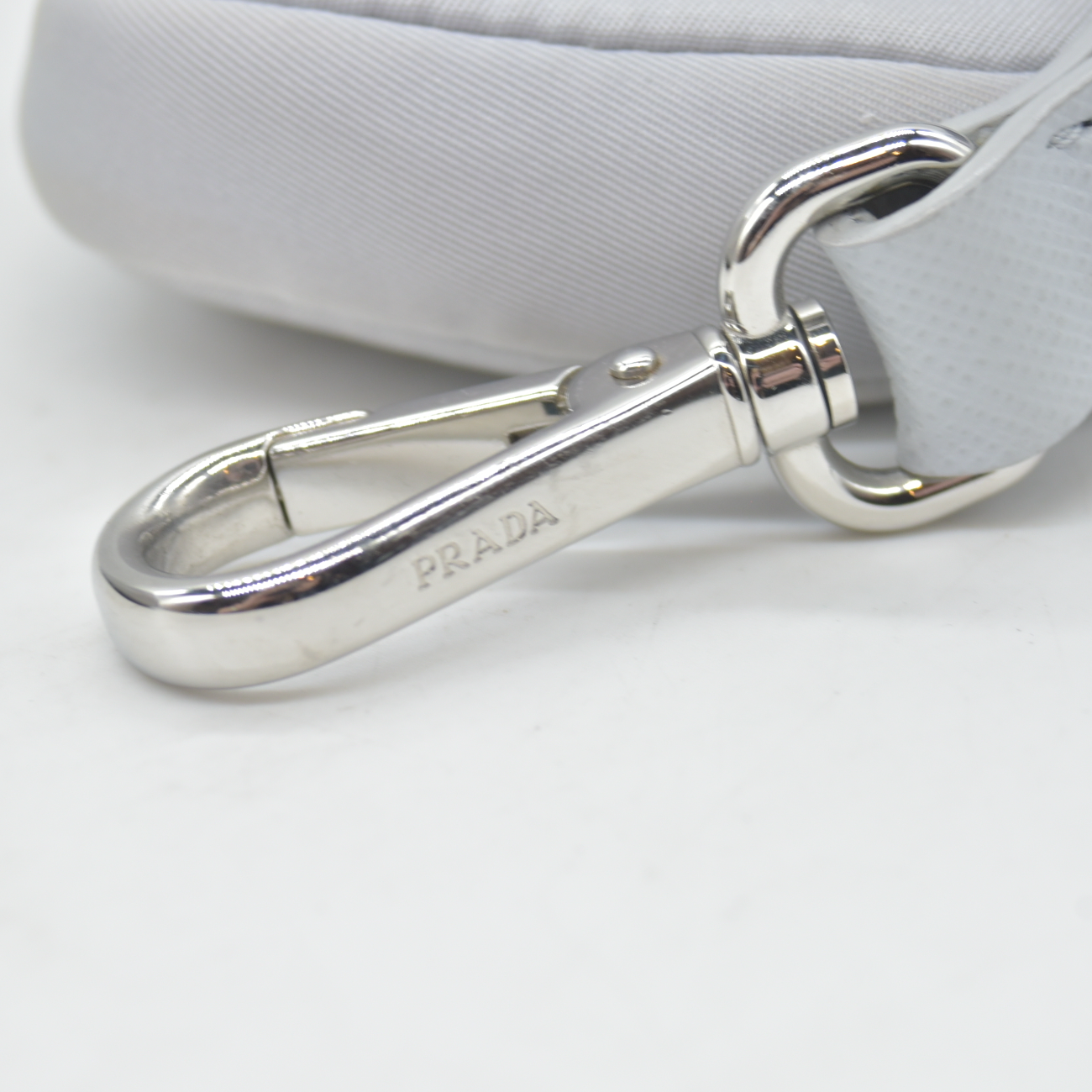 $2250 Prada Nylon Re-Edition 2005 Shoulder Bag Silver