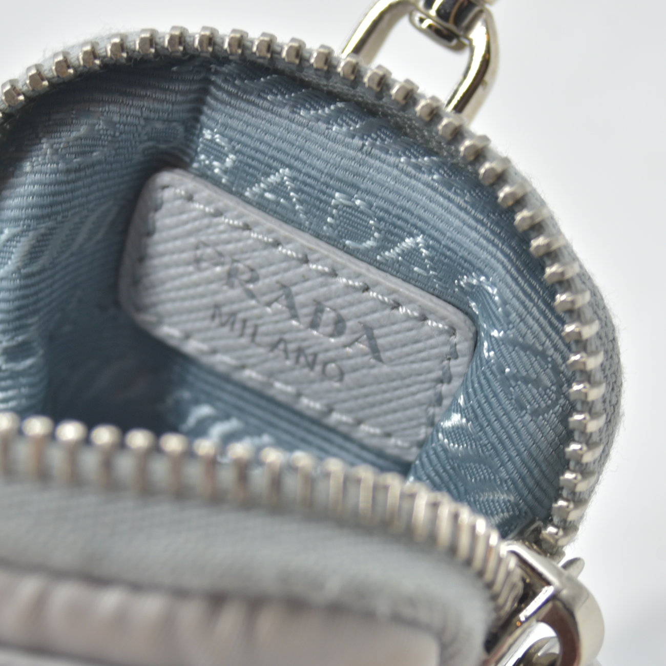 $2250 Prada Nylon Re-Edition 2005 Shoulder Bag Silver