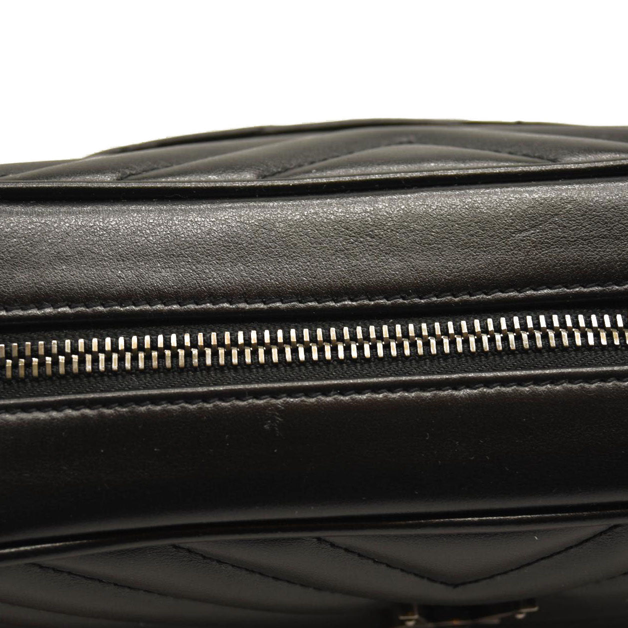 NEW SAINT LAURENT Calfskin Matelasse Monogram Lou Camera Bag Black