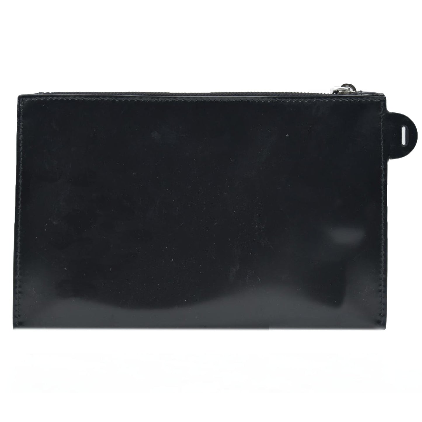 $600 Prada Enameled Metal Zipper Pouch CONSIGNMENT