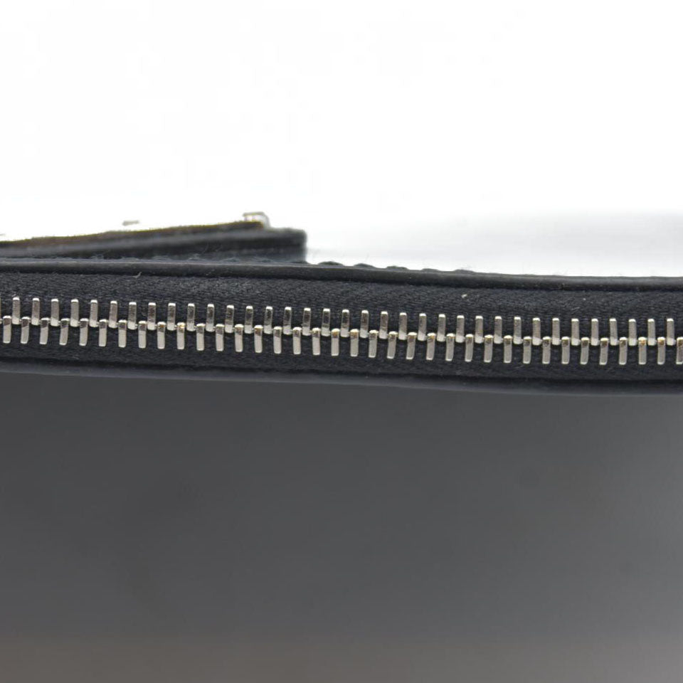 $600 Prada Enameled Metal Zipper Pouch CONSIGNMENT