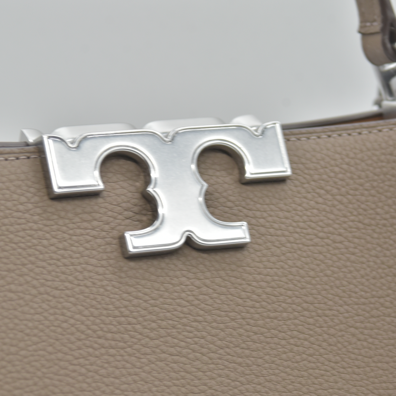 $850 Tory Burch Elanor Pebbled Satchel Wild Mushroom