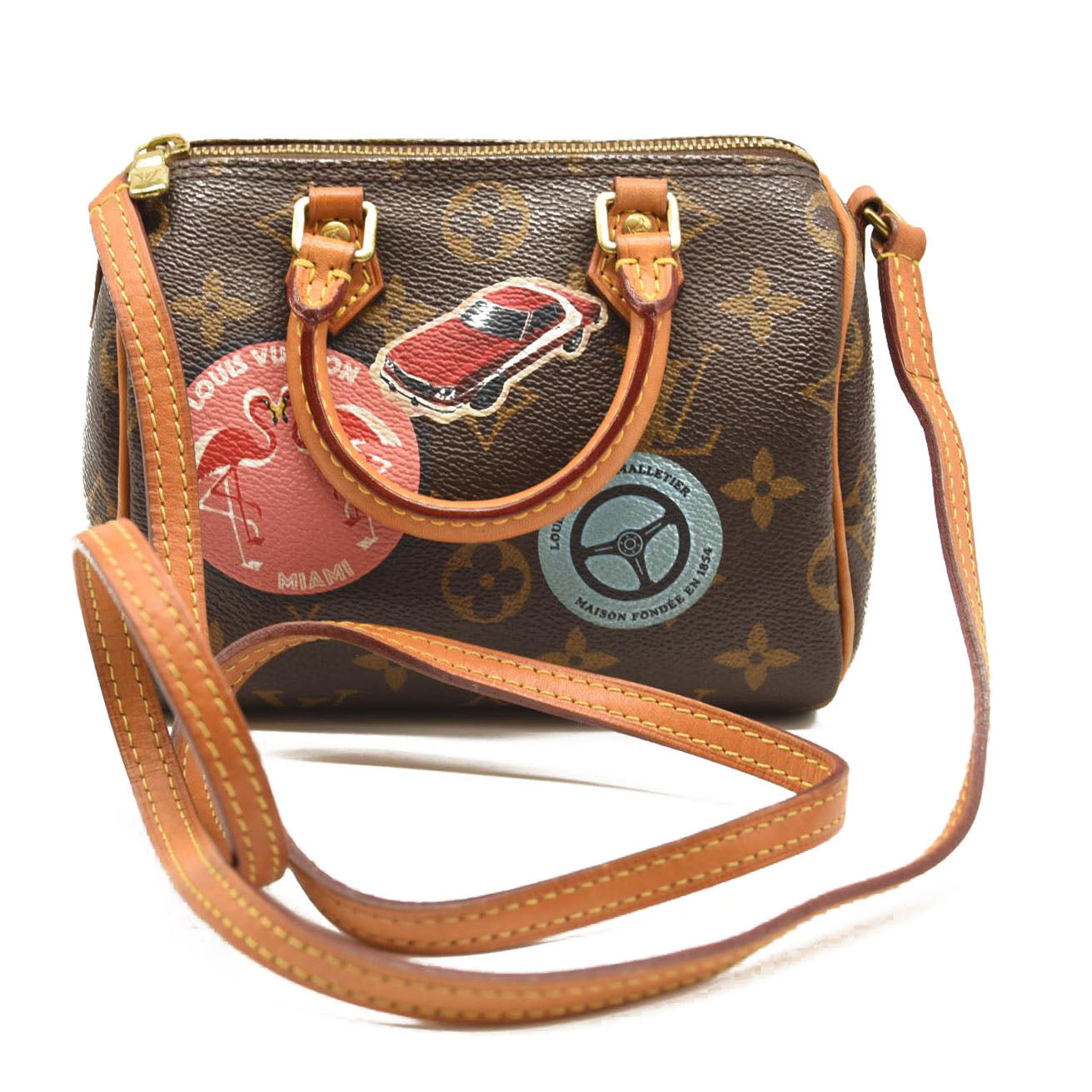 LOUIS VUITTON Monogram World Tour Nano Speedy