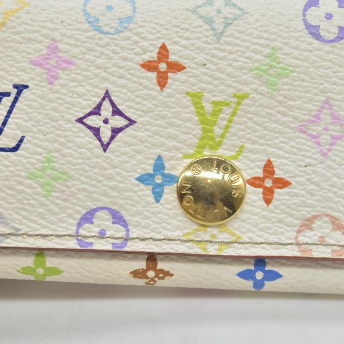 $345 2012 LOUIS VUITTON Monogram Multicolor Multicles 4 Key Holder White Litchi CT3102