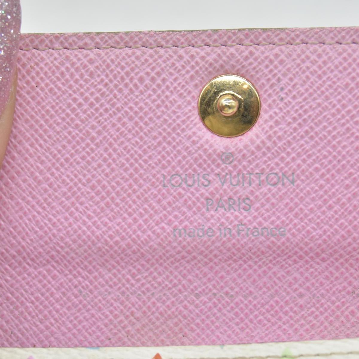 $345 2012 LOUIS VUITTON Monogram Multicolor Multicles 4 Key Holder White Litchi CT3102