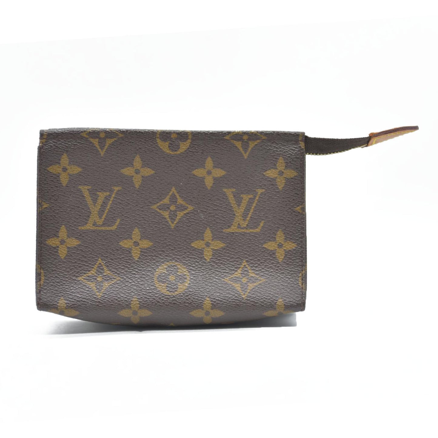 Louis Vuitton Monogram Poche Toilette 15 Cosmetics Pouch Purse Brown MB0080
