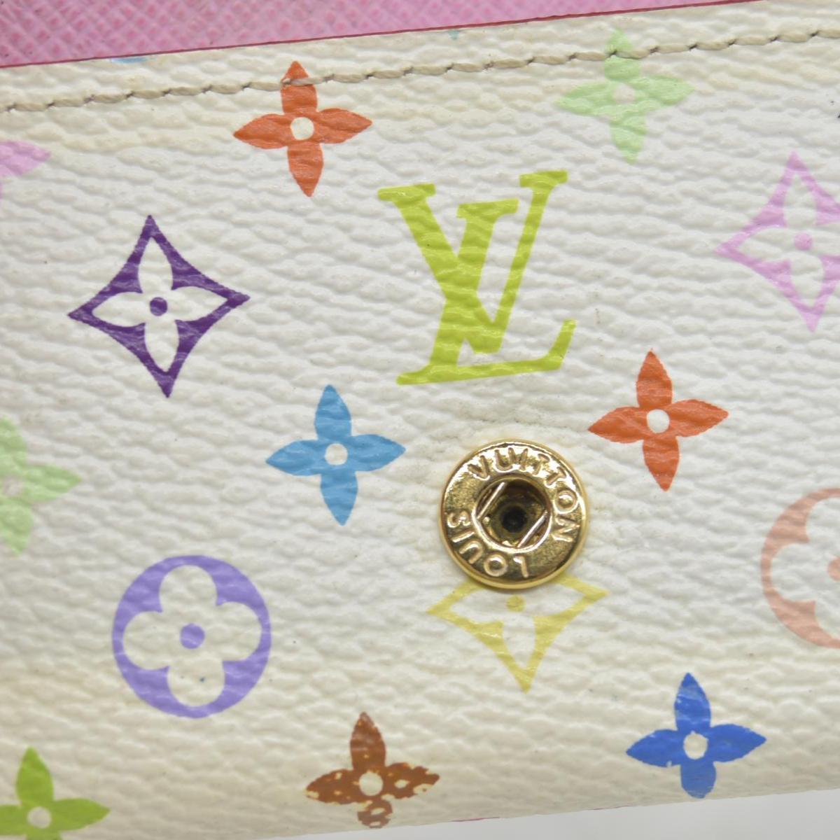 $345 2012 LOUIS VUITTON Monogram Multicolor Multicles 4 Key Holder White Litchi CT3102